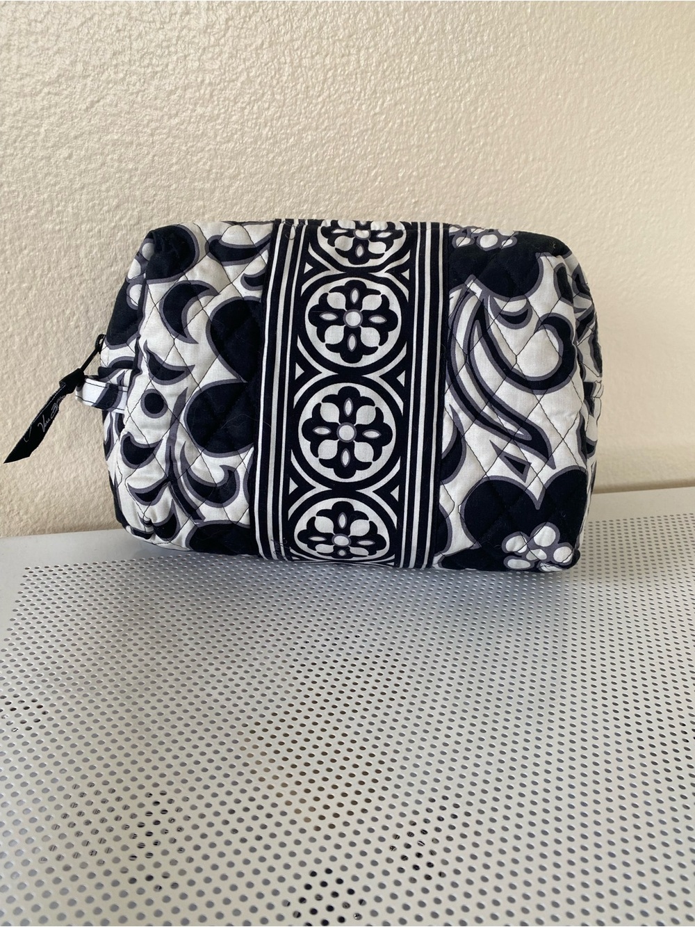 VEra Barely Large Black & White Patterned Cosmetic Pouch - Picture 6 of 6